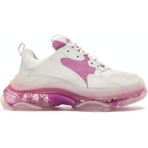 Balenciaga Triple S Sneaker Women White Pink Clear Low Platform Flat Trainer 37